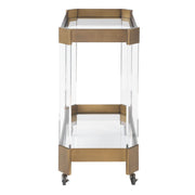 Uttermost Giselle Acrylic, Bronze and Glass Bar Cart