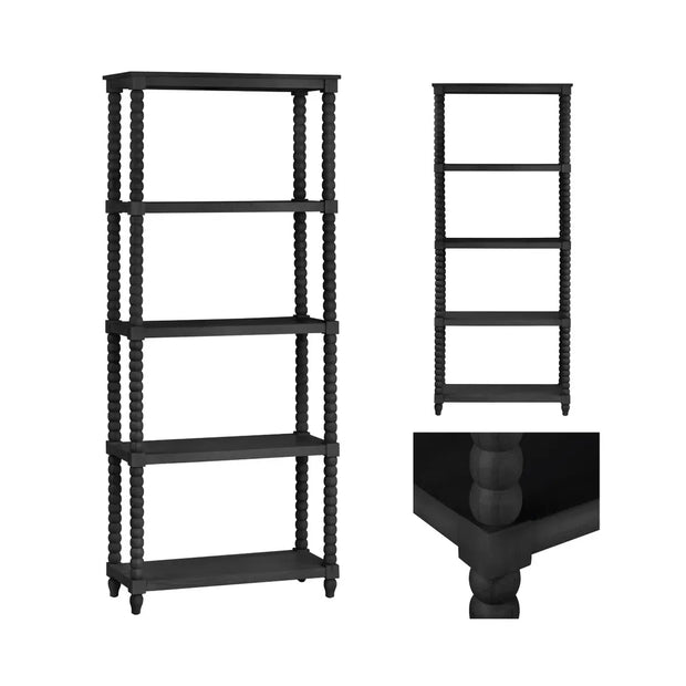 Crestview Collection Meridian 4 Shelf Black Etagere