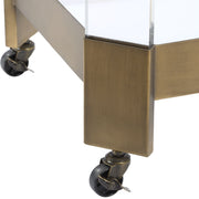 Uttermost Giselle Acrylic, Bronze and Glass Bar Cart