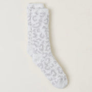 Barefoot Dreams CozyChic Cream & Stone Leopard In The Wild Socks