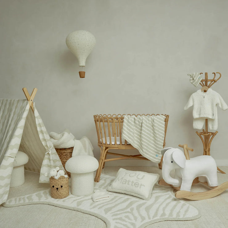 Kashwere Baby Ultra Soft Baby Zebra Play Mat Available In Stone With White, Malt With Crème & Pink With White