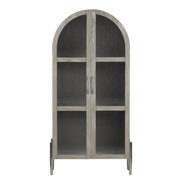Crestview Collection Finnley Distressed White Oak Curio Cabinet