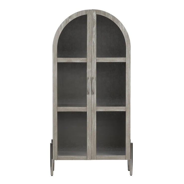 Crestview Collection Finnley Distressed White Oak Curio Cabinet