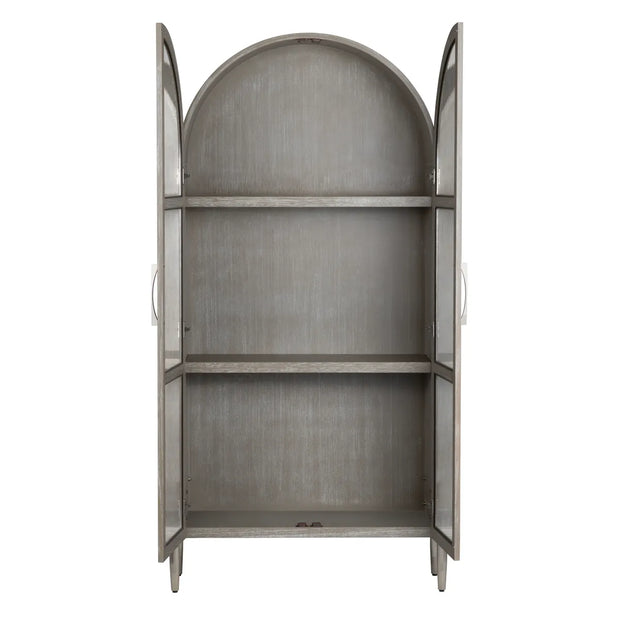 Crestview Collection Finnley Distressed White Oak Curio Cabinet