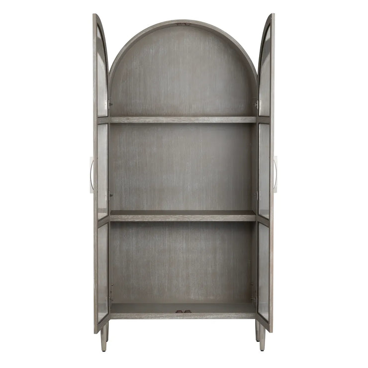 Crestview Collection Finnley Distressed White Oak Curio Cabinet