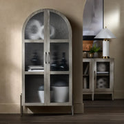 Crestview Collection Finnley Distressed White Oak Curio Cabinet