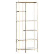 Crestview Collection Stellar White Marble And Gold Etagere