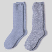 Barefoot Dreams CozyChic 2 Pair Sock Set ~ Snow Drop & Heathered