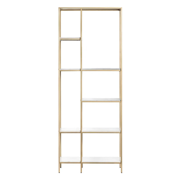 Crestview Collection Stellar White Marble And Gold Etagere