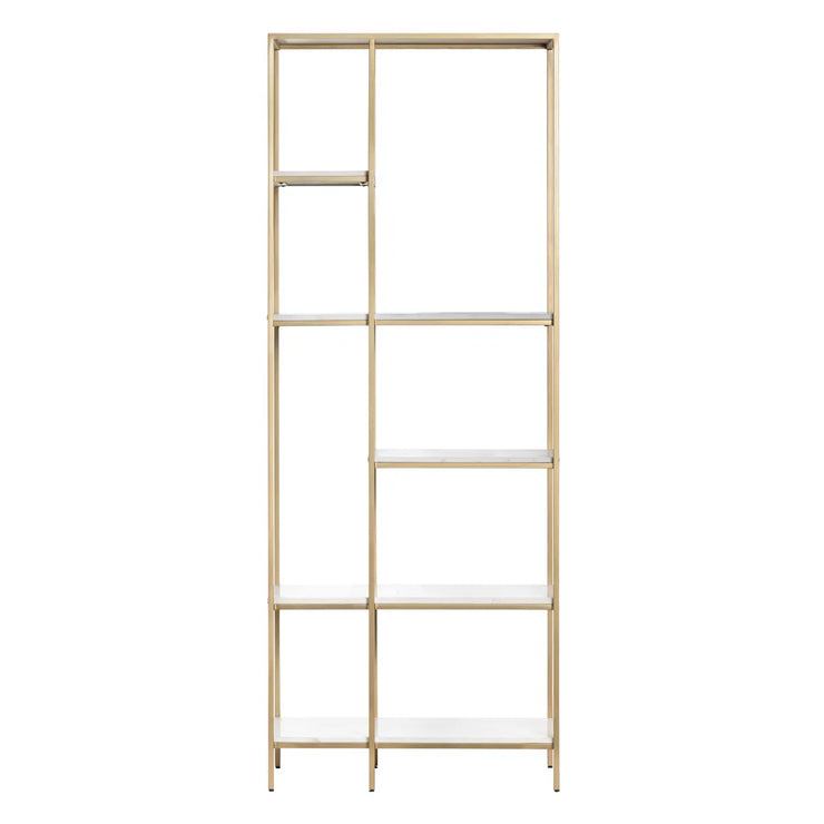 Crestview Collection Stellar White Marble And Gold Etagere