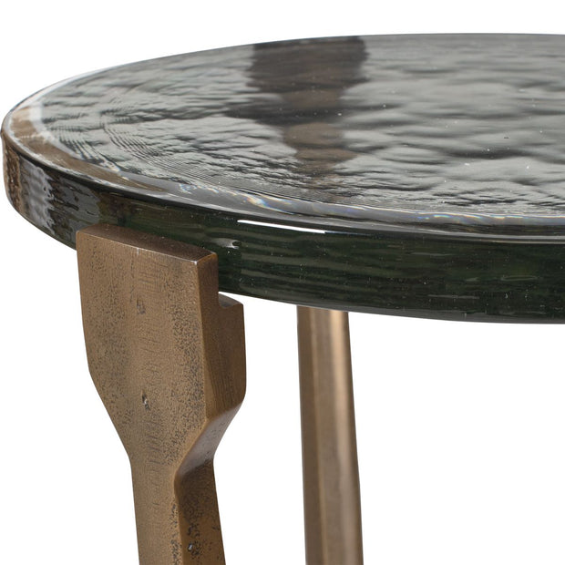 Uttermost Bohdi Antique Brass Accent Table ~ Indoor And Outdoor Use