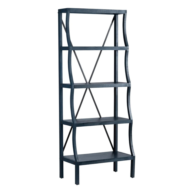 Crestview Collection Eastline Painted Blue Wood Etagere