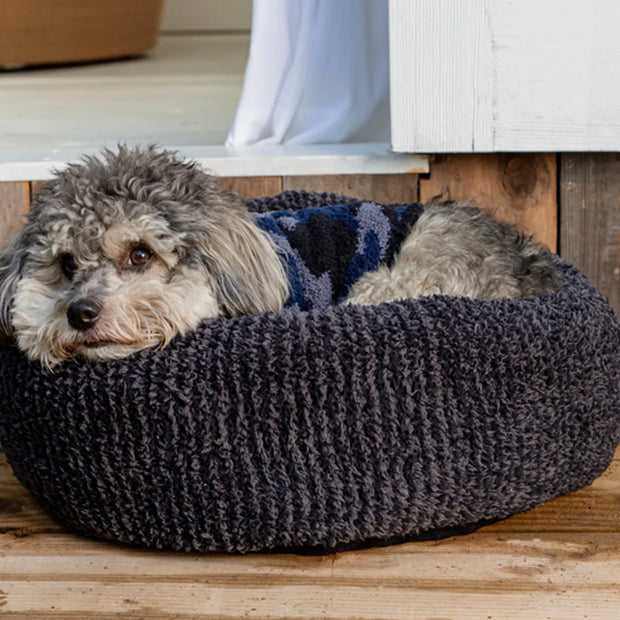 Barefoot Dreams CozyChic Carbon and Black Round Pet Bed ~ Available in 3 Sizes