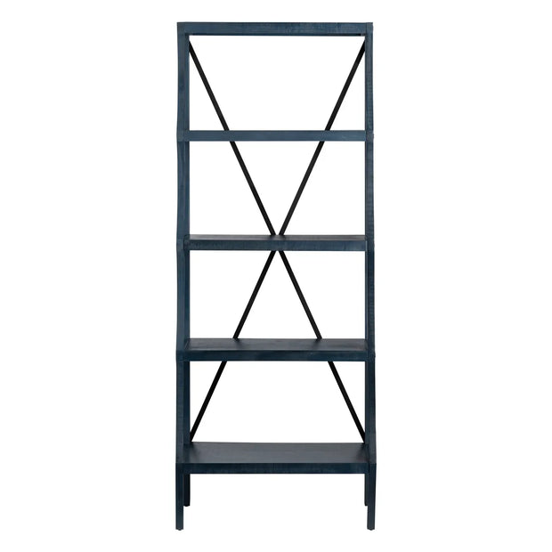 Crestview Collection Eastline Painted Blue Wood Etagere