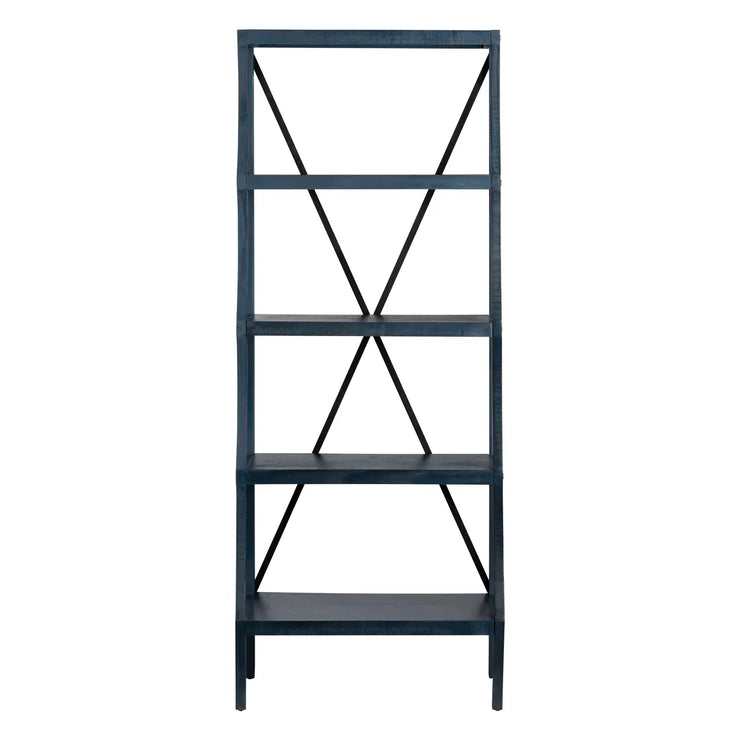 Crestview Collection Eastline Painted Blue Wood Etagere