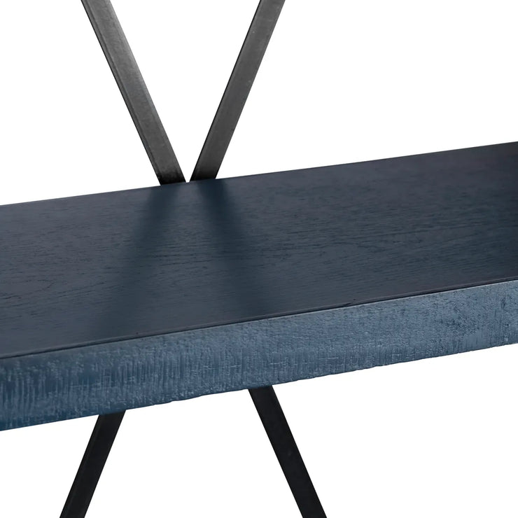Crestview Collection Eastline Painted Blue Wood Etagere