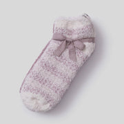 Barefoot Dreams CozyChic Teaberry Heathered Stripe 2 Pair Ankle Sock Set