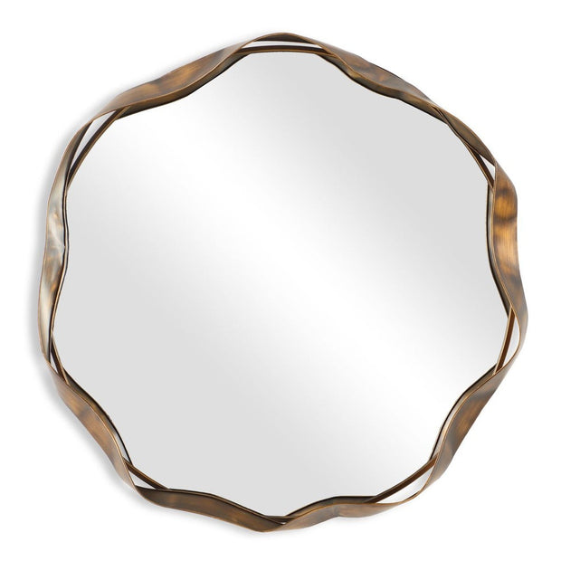 Uttermost Catch The Wave Iron Frame Bronzed Round Mirror