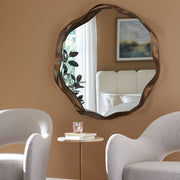 Uttermost Catch The Wave Iron Frame Bronzed Round Mirror