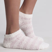 Barefoot Dreams CozyChic Teaberry Heathered Stripe 2 Pair Ankle Sock Set
