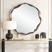 Uttermost Catch The Wave Iron Frame Bronzed Round Mirror