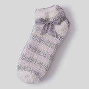 Barefoot Dreams CozyChic Dove Gray Heathered Stripe 2 Pair Ankle Sock Set
