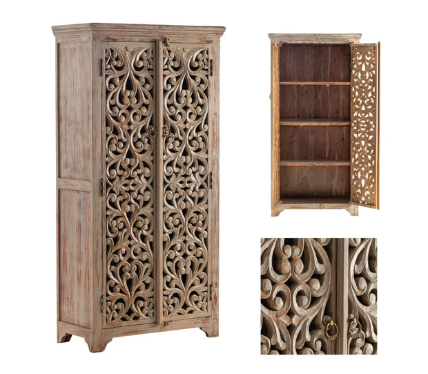 Crestview Collection Ishana Tall Mango Wood Cabinet