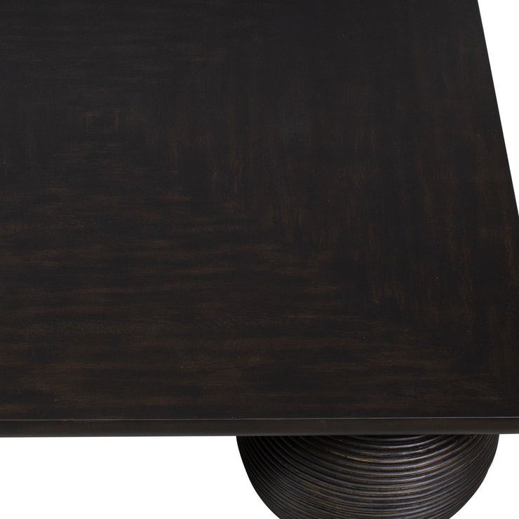 Uttermost Kasson Distressed Black Mango Wood and Rattan Coffee Table