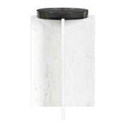 Uttermost Olina White Marble Base With Thick Cast Glass Accent Table ~ Indoor and Outdoor Use