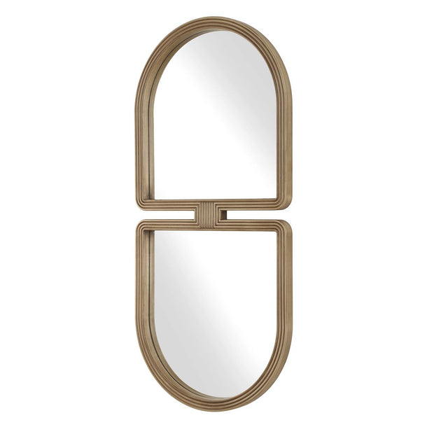 Uttermost Jacques Modern Art Deco Antiqued Gold Framed Mirror