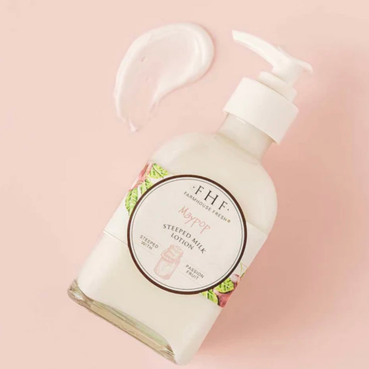 Farmhouse Fresh Maypop Steeped Milk Lotion 8 oz. Pump Top Glass Bottle