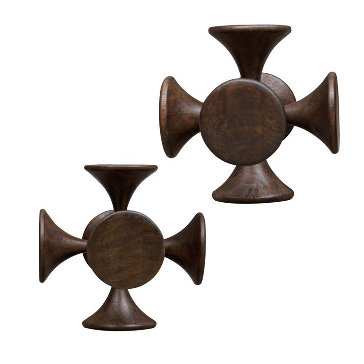 Uttermost Balanced Harmony Sculptures Dark Walnut Suar Wood Set Of Two
