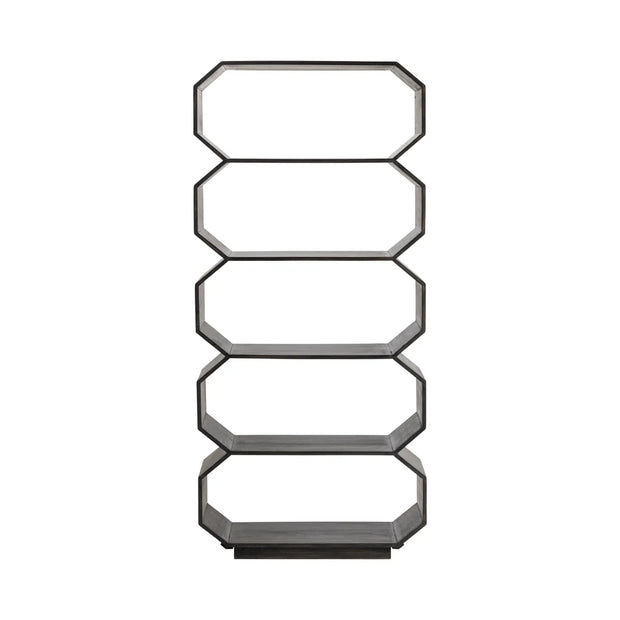 Crestview Collection Halston Dark Brown Modern Etagere