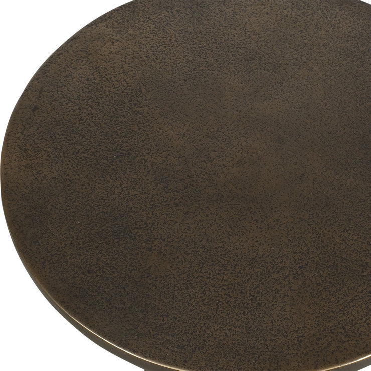 Uttermost Joppa Golden Dark Bronze Round Accent Table ~ Indoor And Outdoor Use