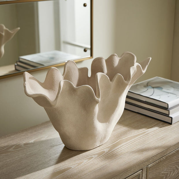 Uttermost Sand Dune Textured Ceramic Bowl ~ Indoor And Outdoor Use