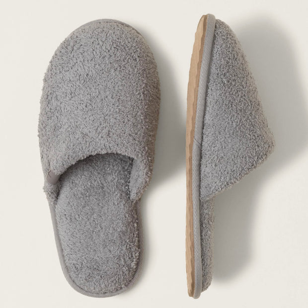 Barefoot Dreams CozyChic Spa Slippers ~ Size M 7/8 ~ Dove Gray