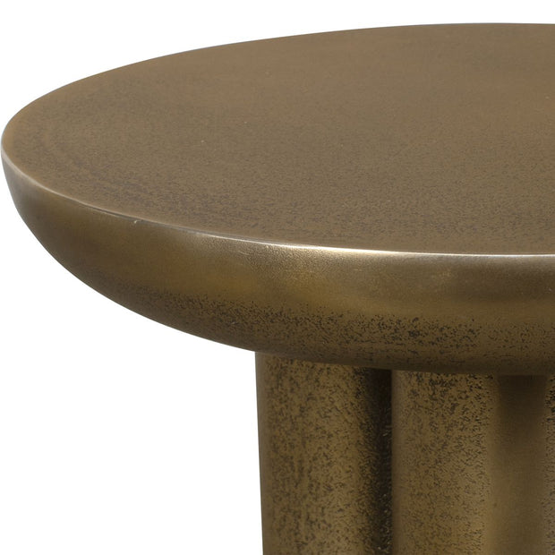 Uttermost Thorp Antiqued Brass Accent Table ~ Indoor And Outdoor Use