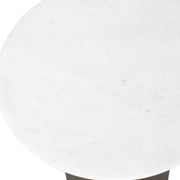 Uttermost Oslo Dark Bronze Iron and White Marble Top Accent Table ~ Indoor And Outdoor Use