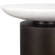 Uttermost Oslo Dark Bronze Iron and White Marble Top Accent Table ~ Indoor And Outdoor Use