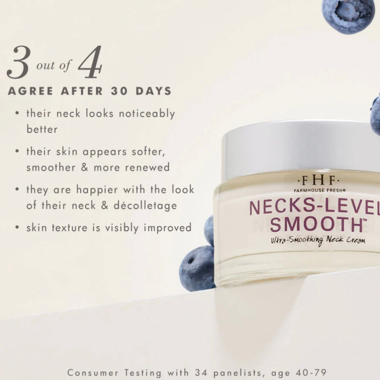 Farmhouse Fresh Necks Level Smooth Ultra-Smoothing Triple Effect Neck Cream 1.7 oz. Glass Jar