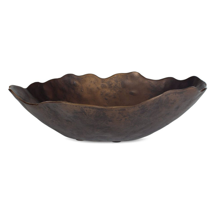 Uttermost Obscura Golden Dark Bronze Wavy Edge Decorative Bowl ~ Indoor And Outdoor Use