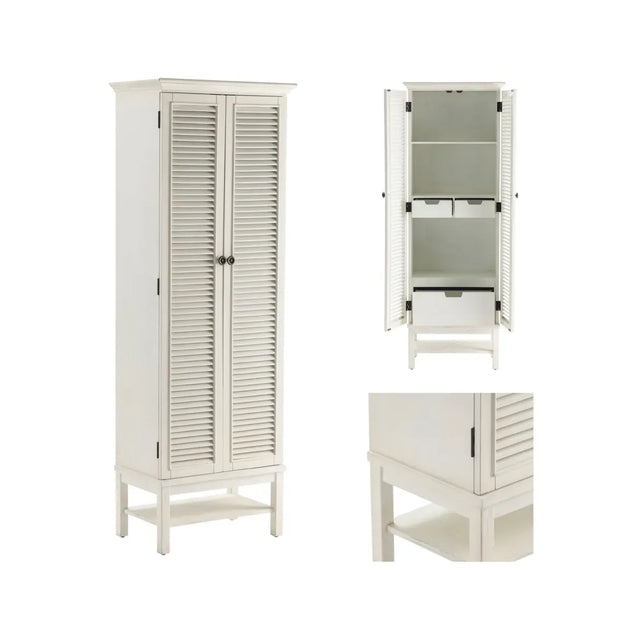 Crestview Collection Magnolia White Tall Cabinet