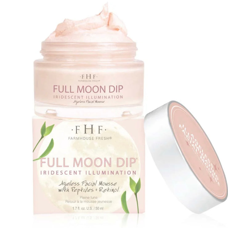 Farmhouse Fresh Full Moon Dip Illumination Mousse with Retinol + Wrinkle-Targeting Peptides 1.7 oz.  Glass Jar