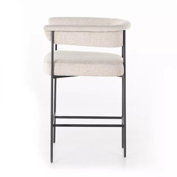 Four Hands Carrie Counter Stool ~ Light Camel Upholstered Fabric