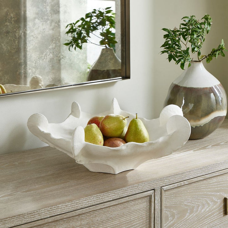 Uttermost Coral Mirage Matte White Ceramic Bowl ~ Indoor And Outdoor Use