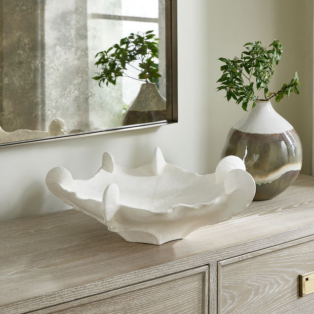 Uttermost Coral Mirage Matte White Ceramic Bowl ~ Indoor And Outdoor Use