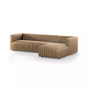 Four Hands Augustine Channeled 2 Piece Right Chaise Sectional 105” ~ Palermo Drift Top Grain Leather