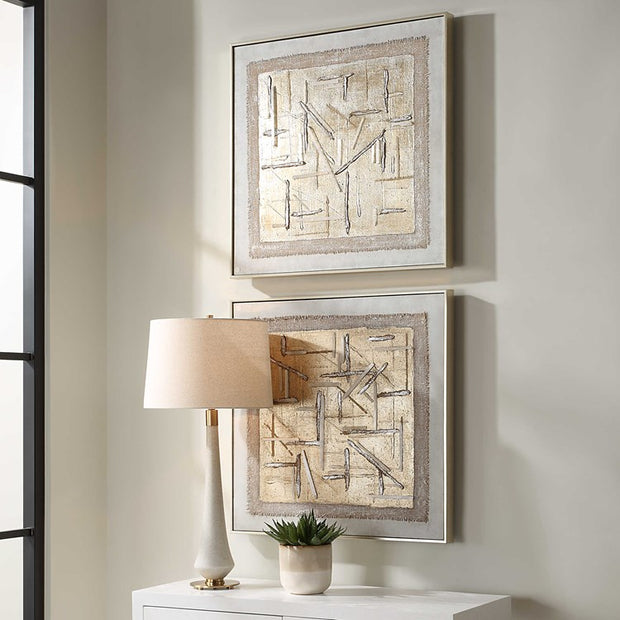 Uttermost Unpredictable Set of 2 Hand Painted Canvases