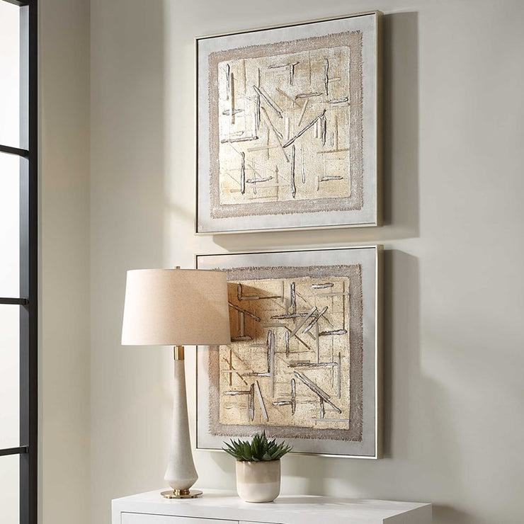 Uttermost Unpredictable Set of 2 Hand Painted Canvases