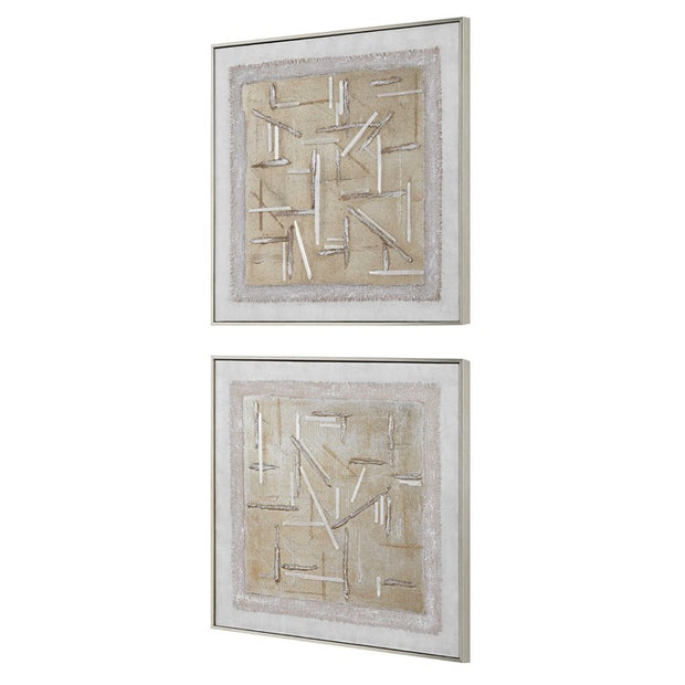 Uttermost Unpredictable Set of 2 Hand Painted Canvases